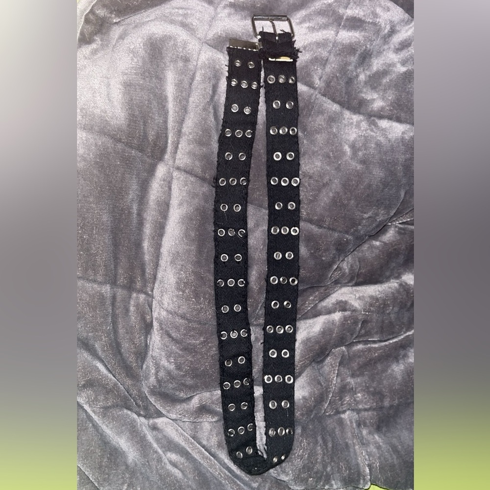 🖤 EUC Y2K Skater Girl/Grunge Black fabric belt 🖤